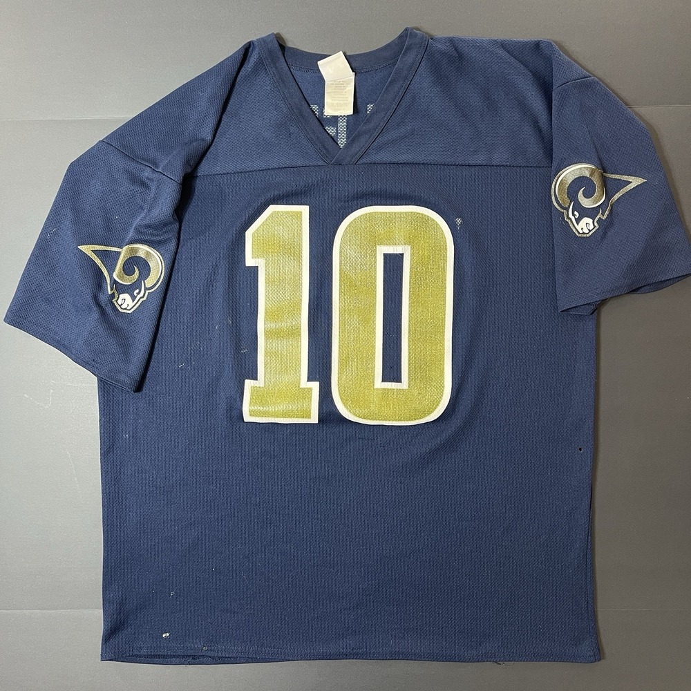 Vintage St Louis Rams Jersey Mens Large NFL Football Marc Bulger #10 - Picture 2 of 9